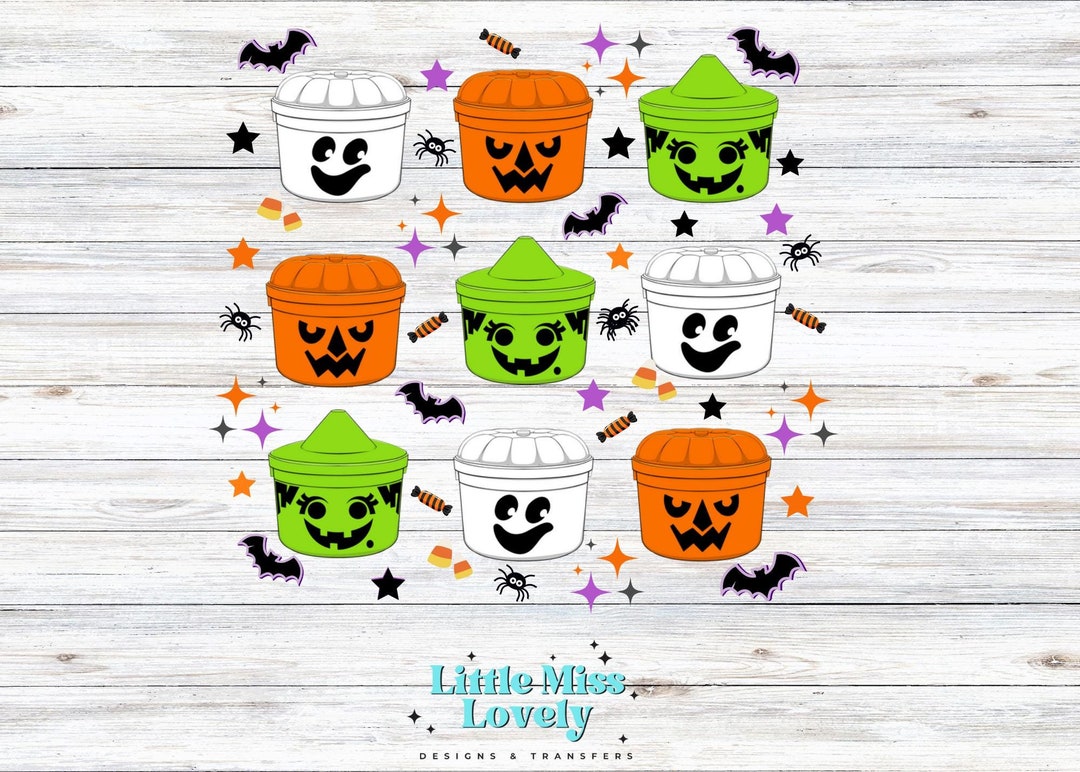 Retro Halloween Bucket PNG: Spooky Trick or Treat Design (digital ...