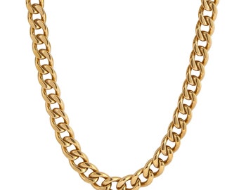 Cuban chain - 18k Gold Plated - 8mm/50cm - Jewelry - Gold Colored - Cuban Link - Link Necklace - Men's Jewelry - Men's Necklace