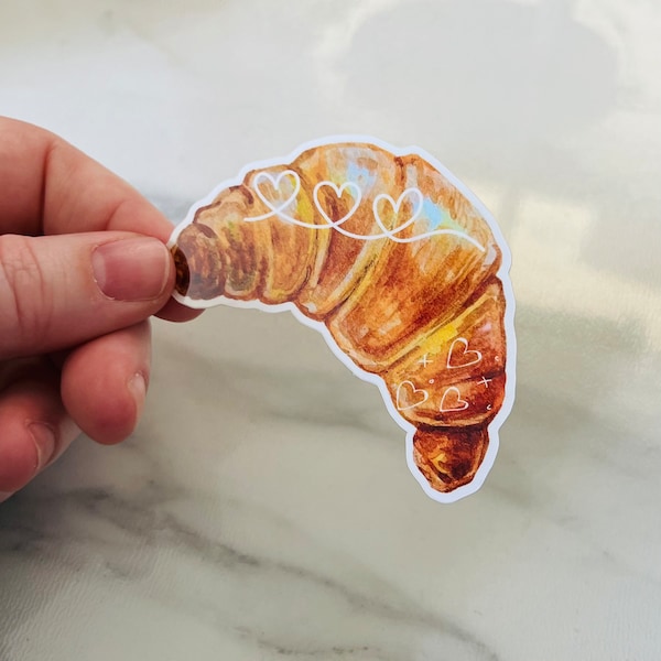 3” Croissant Sticker | Cute Phone Sticker | Small Gift, Bestseller | Baked Goods, Bakery Gift, France, Paris