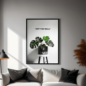 Monstera Vans Plant Wall Art stampabile, poster di scatola di scarpe da ginnastica, poster minimalista di scarpe Hypebeast, decorazione da parete, DOWNLOAD DIGITALE