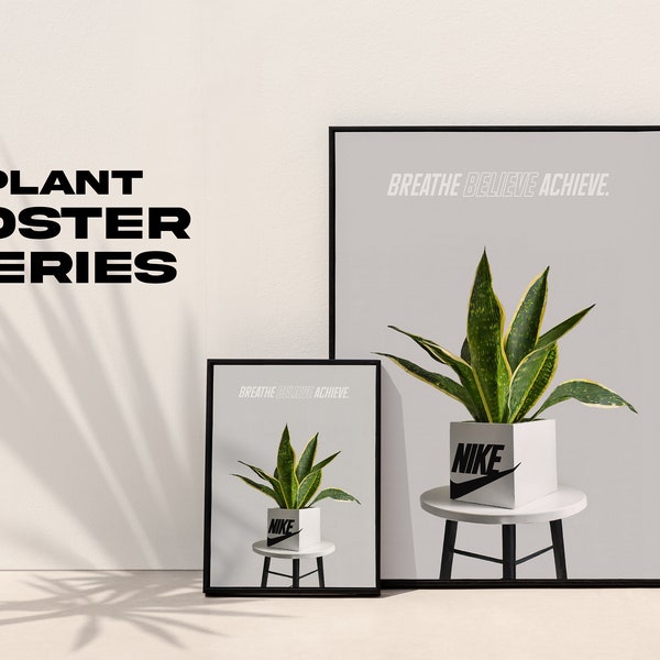 Nike plant Poster, Afdrukbare nike Wall Art, Sneaker Poster, Minimalistische Hypebeast poster, hypebeast Muurkunst, Muurposter DIGITALE DOWNLOAD