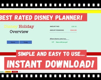 Digital Travel Planner - Excel Spreadsheet - Orlando Travel Budget Planner, Trip Expense Tracker, Day Planner WDW