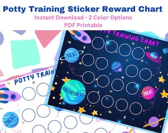 Space Potty Training Chart | Reward Chart | Toddler Potty Training Sticker Chart | INSTANT DOWNLOAD