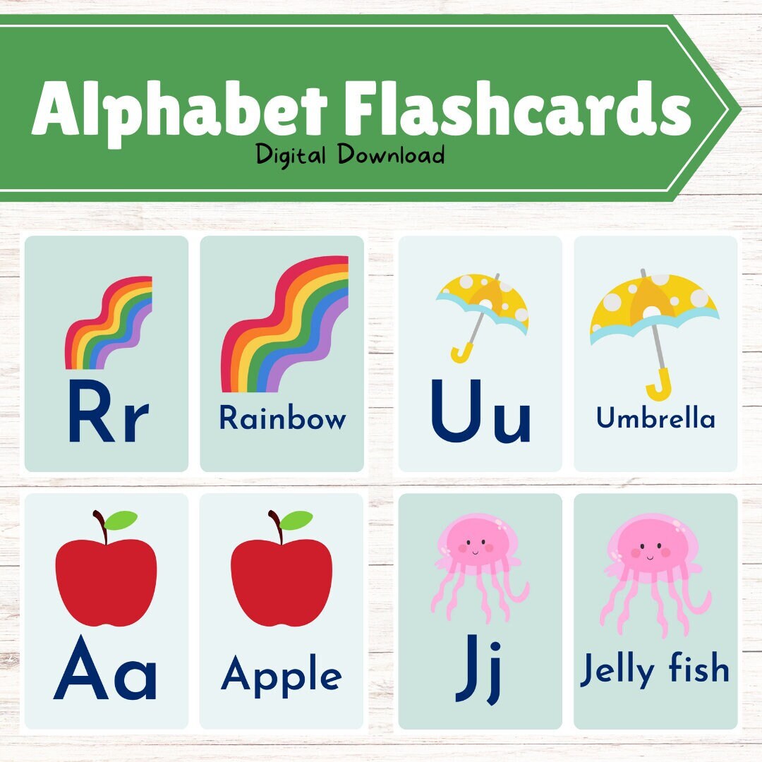 Alphabet Flashcards Printable Download Now Etsy