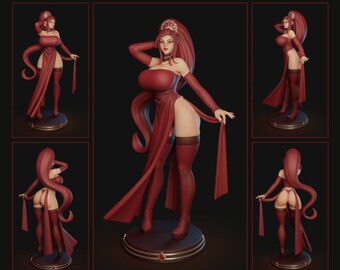 Scarlet Queen - NFSW standbeeld STL-bestand, 3D digitaal printen STL-bestand voor 3D-printers, stripfiguren, figuren, Diorama 3D-model