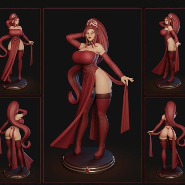 Scarlet Queen - NFSW Statue STL File, 3D Digital Printing STL File for 3D Printers, Comics Characters, Figures, Diorama 3D Model