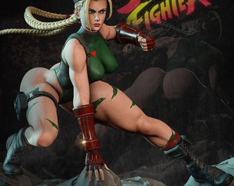 Cammy Street Fighter - NFSW standbeeld STL-bestand, 3D digitaal printen STL-bestand voor 3D-printers, spelkarakters, figuren, Diorama 3D-model