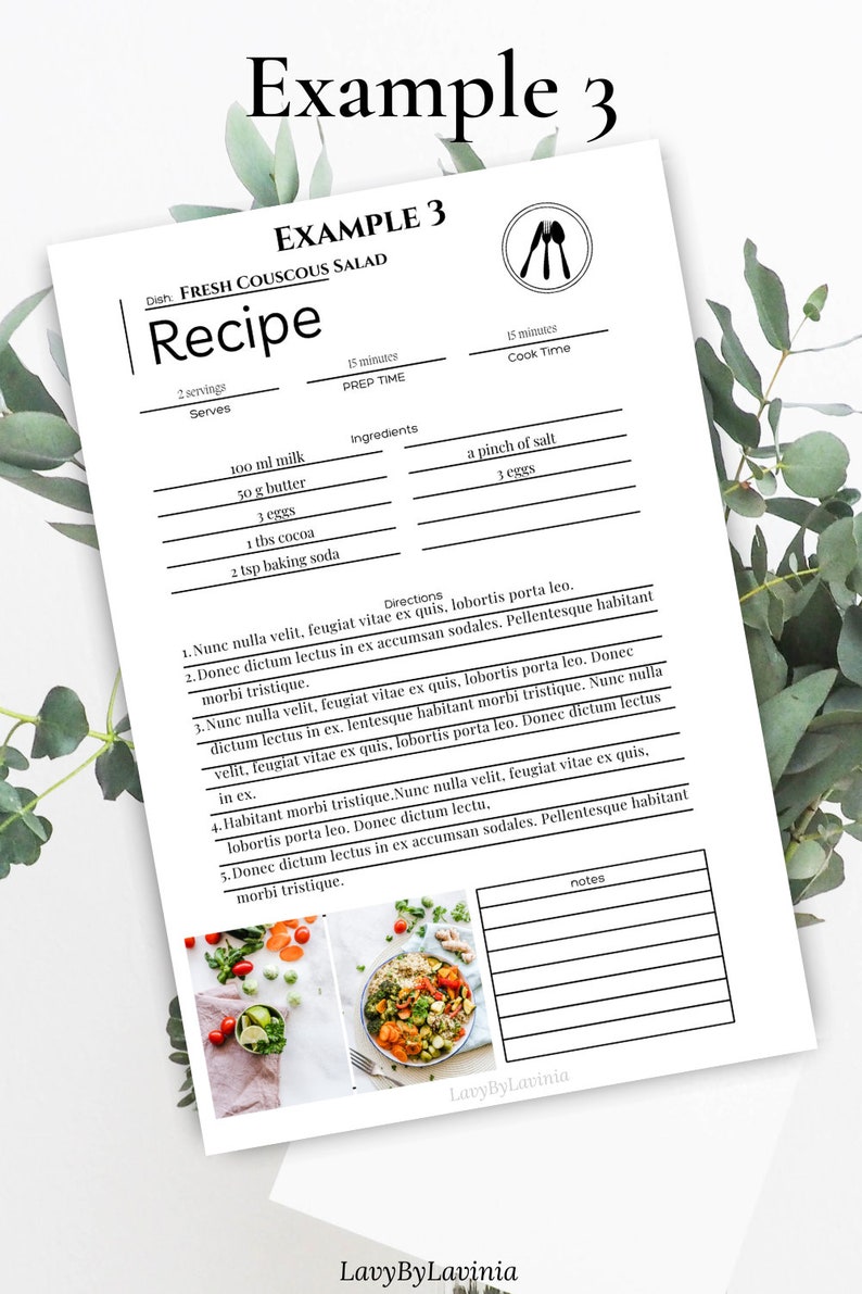 Recipe Steps Form Printable Recipe Card Templates | Wedding, Bridal Shower, Family ...