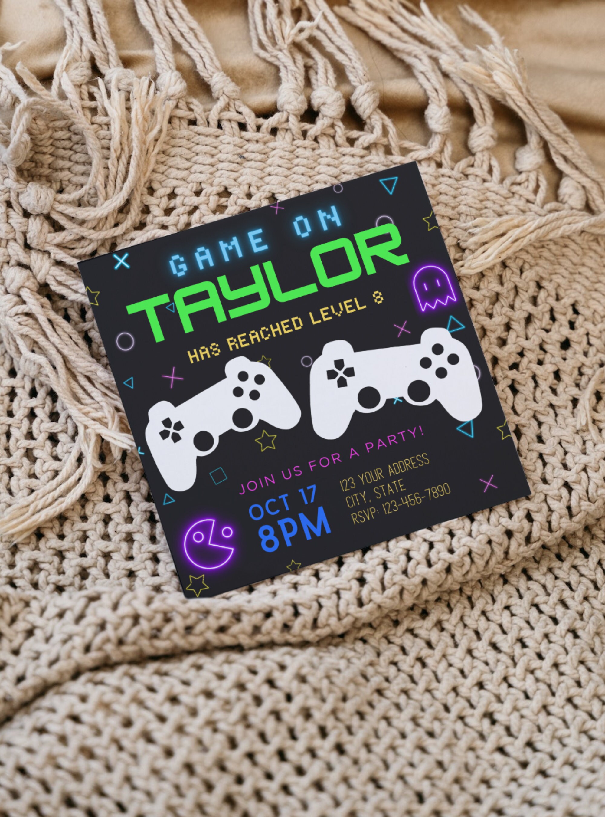 Gamer Invitation Template Digital Birthday Invitation Video Game Party Gamer Invitation Template Digital Birthday Invitation Video Game Party