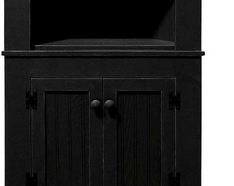 Solid Wood Corner Cabinet, Hutch-Style Kitchen Cupboard for Storage and Display