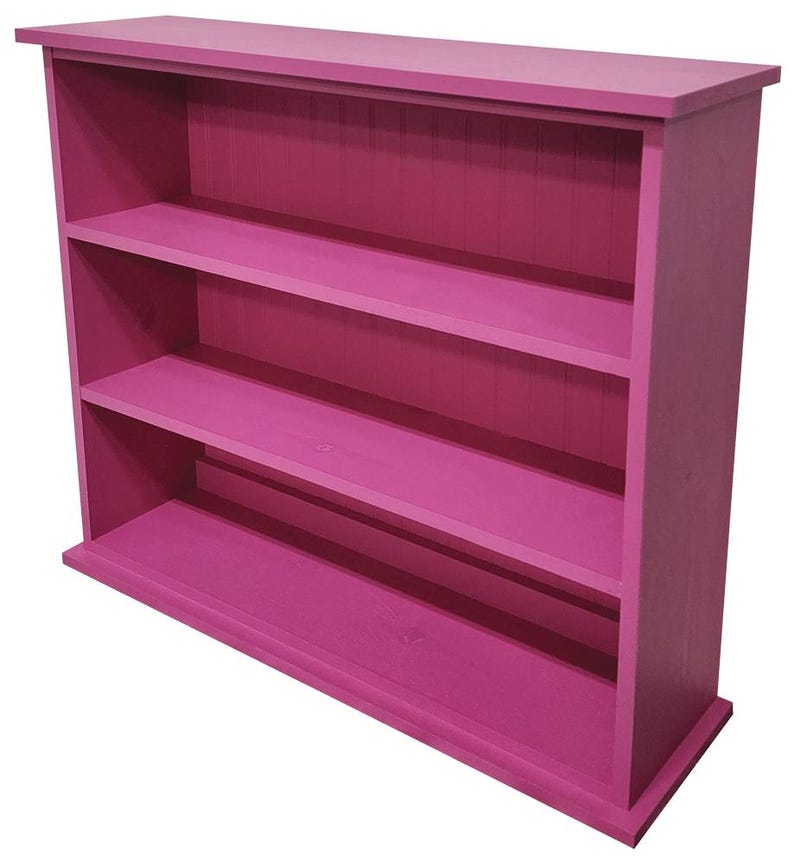 Children's Three Shelf Bookcase, Solid Wood Bookcase, Hall Bookcase, Kid's Bookcase Solid Blush