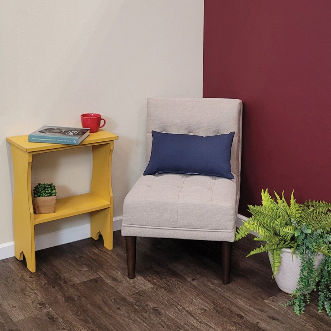 Solid Knotty Pine Side Table With Bottom Shelf Etsy