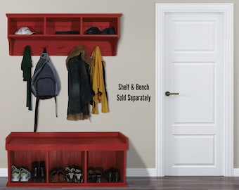 Solid Wood Cubby Bench, Storage Bench, Entryway Seating, Shoe Storage, Mudroom Bench