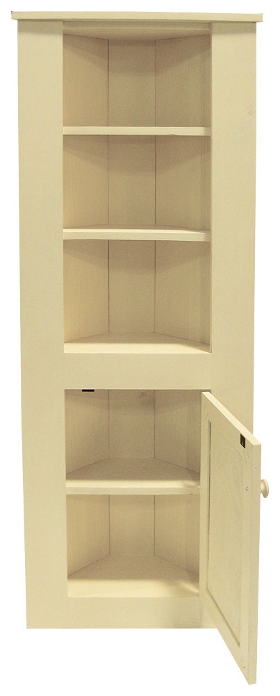 Small Corner Hutch, Solid Wood Corner Cabinet, Primitive Corner Hutch ...