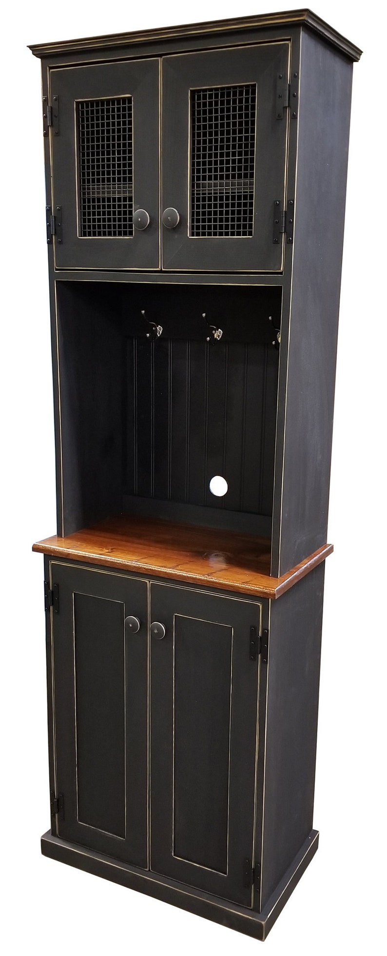 Coffee Bar, Coffee Bar Cabinet, Coffee Armoire, Coffee Cupboard, Beverage Station, Coffee Station, Kitchen Hutch, Pantry Cupboard Old Black