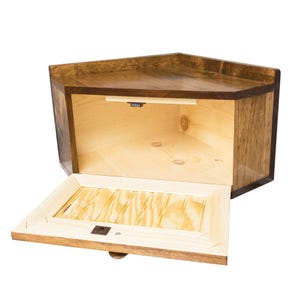 Solid Wood Corner Bread Box, Country Farmhouse Decor afbeelding 9