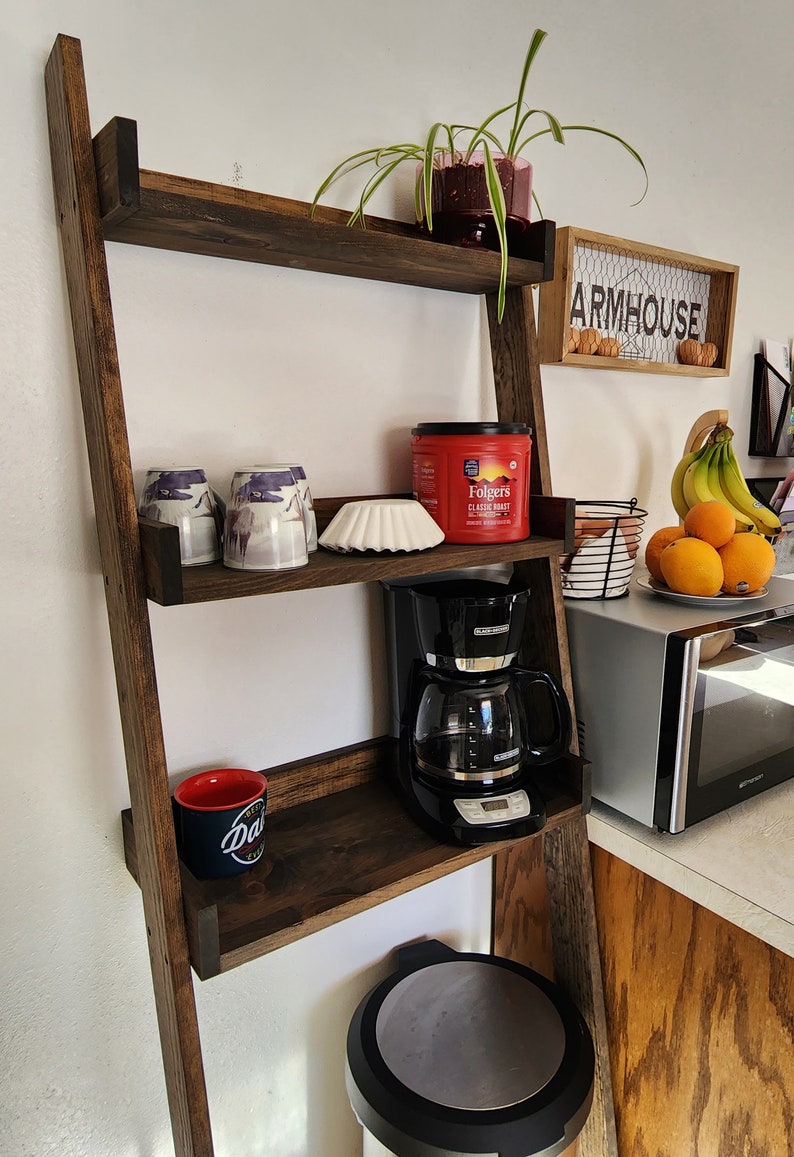 Over the Toilet Ladder Shelf Behind the Toilet Ladder Shelf Etsy