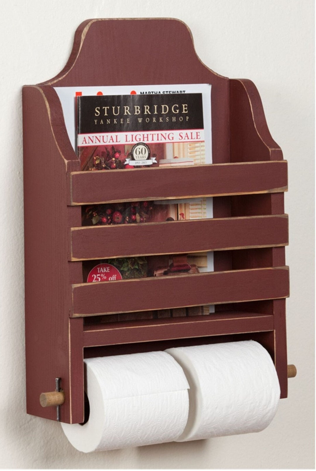 Bathroom Magazine Holder, Primitive Bathroom Rack, Toilet Paper Holder