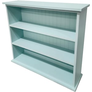 Children's Three Shelf Bookcase, Solid Wood Bookcase, Hall Bookcase, Kid's Bookcase Solid Baby Aqua