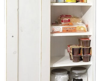 Solid Pine Skinny Pantry or Shoe Cabinet with Shelves - Storage for Small Spaces