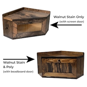 Solid Wood Corner Bread Box, Country Farmhouse Decor afbeelding 16