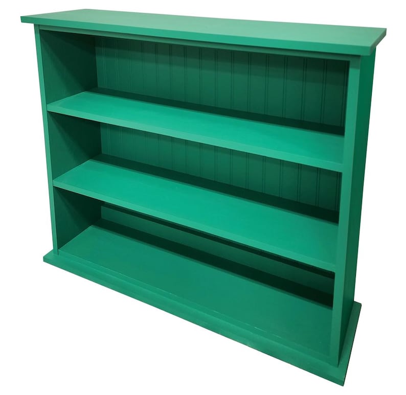 Children's Three Shelf Bookcase, Solid Wood Bookcase, Hall Bookcase, Kid's Bookcase Solid Emerald