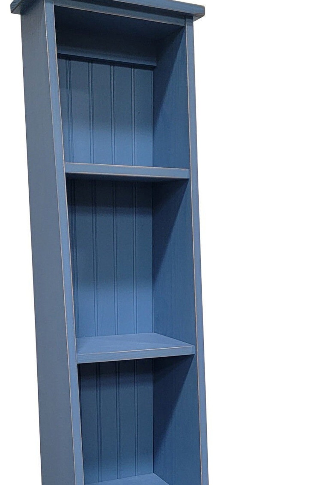 Solid Wood Cantback Narrow Hutch, Narrow Open Pantry, Decorative ...