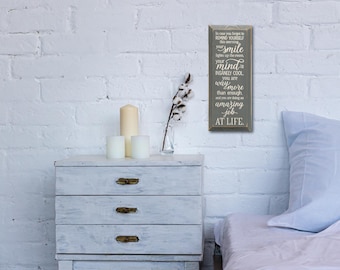 Positive Affirmation Solid Wood Sign, Inspirational Gift, 7x18"