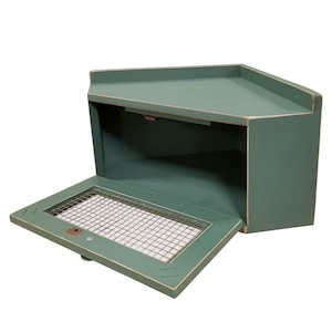 Solid Wood Corner Bread Box, Country Farmhouse Decor Old Wintergreen