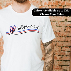 Polyamory Pride Flag Tee, Polyamorous Flag, Poly Queer Pride Gift, Subtle Pride, LGBTQ Pansexual NonBinary Gender Neutral, Normalize Poly