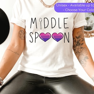 Middle Spoon Bisexual Pride Polyamory Throuple Shirt, Bisexual Flag, Triad Shirt, Queer LGBTQ Pansexual NonBinary Gender Neutral, Bi Colors