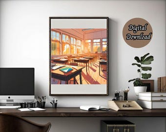 Klassenzimmer Wand Kunst Druck, Schulanfang Dekor (Digitaler Download)