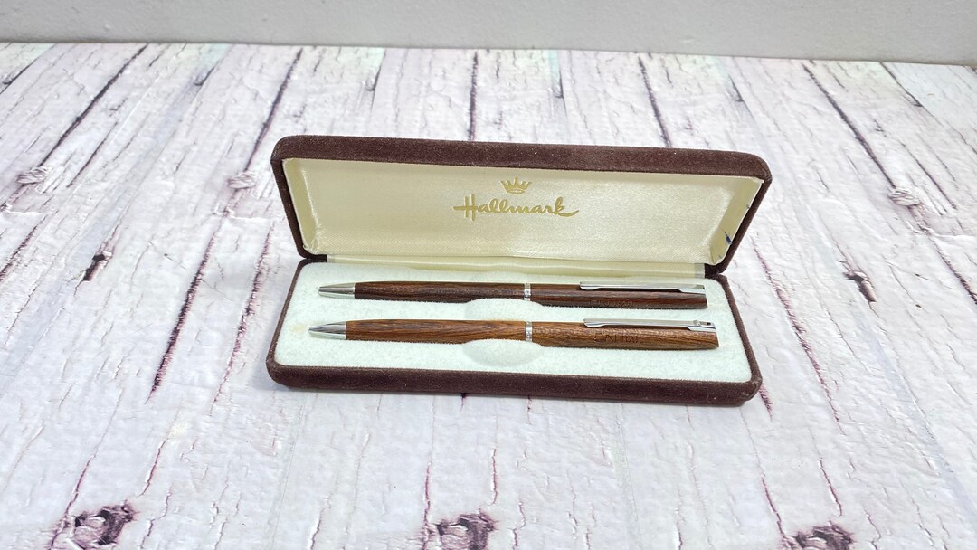 Hallmark Cordia Wood Ballpoint Pen Mechanical Pencil Set of 2 Etsy