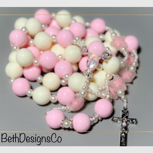 Wall Rosary Pink/ Cream image 8