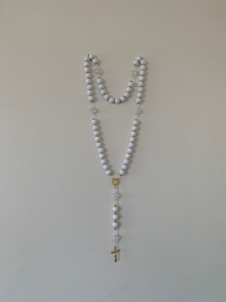 Wall Rosary Pink/ Cream image 10