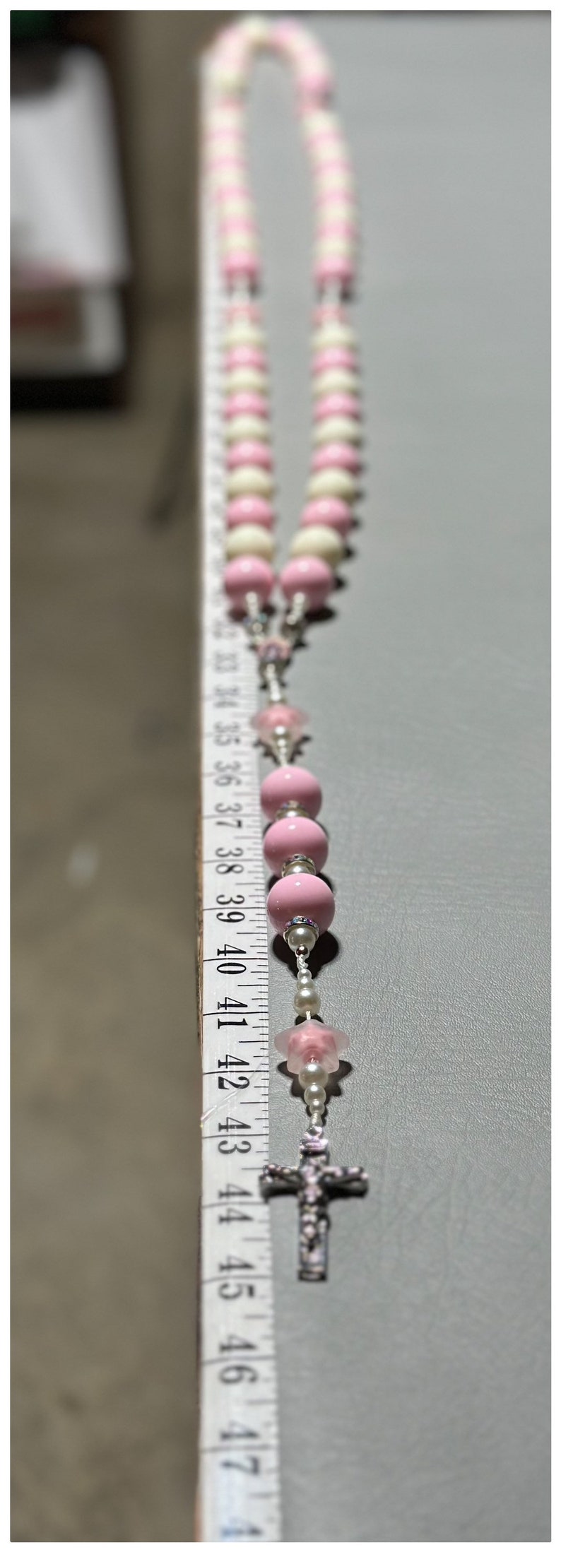 Wall Rosary Pink/ Cream image 7