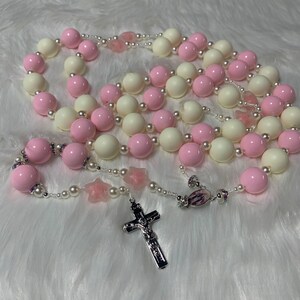 Wall Rosary Pink/ Cream image 6