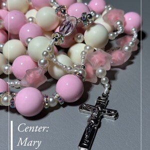 Wall Rosary Pink/ Cream image 3