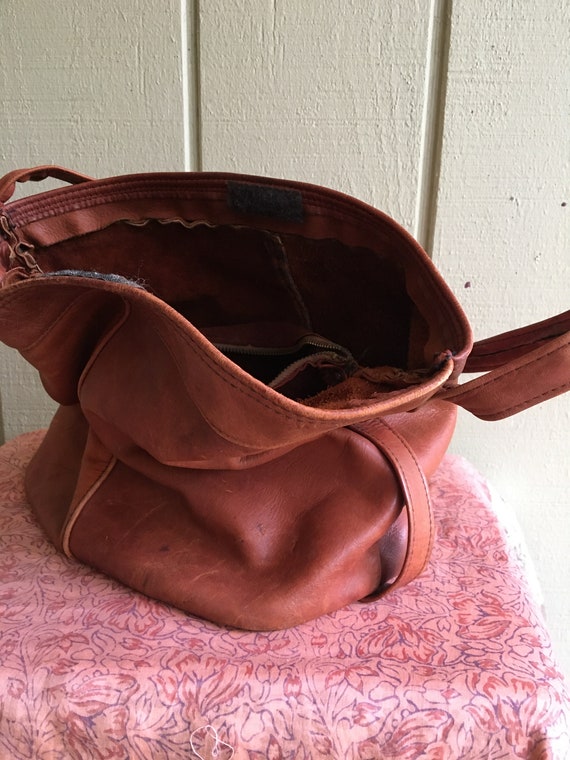 Vintage Boho Leather Handbag - image 8