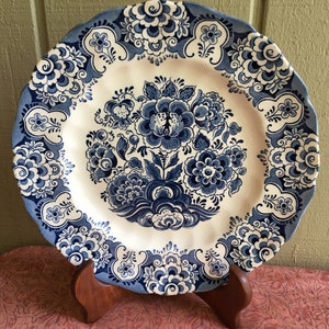Sudbury Square 10&quot; Blue & White Dinner Plate