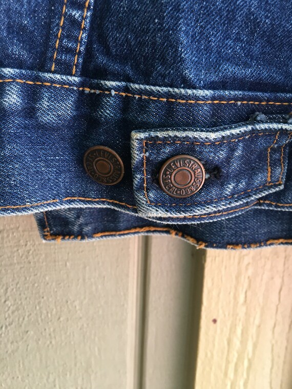 VTG LEVIS 70570 06 RED TAB DENIM CHORE TRUCKER JACKET WESTERN RODEO XL 46”
