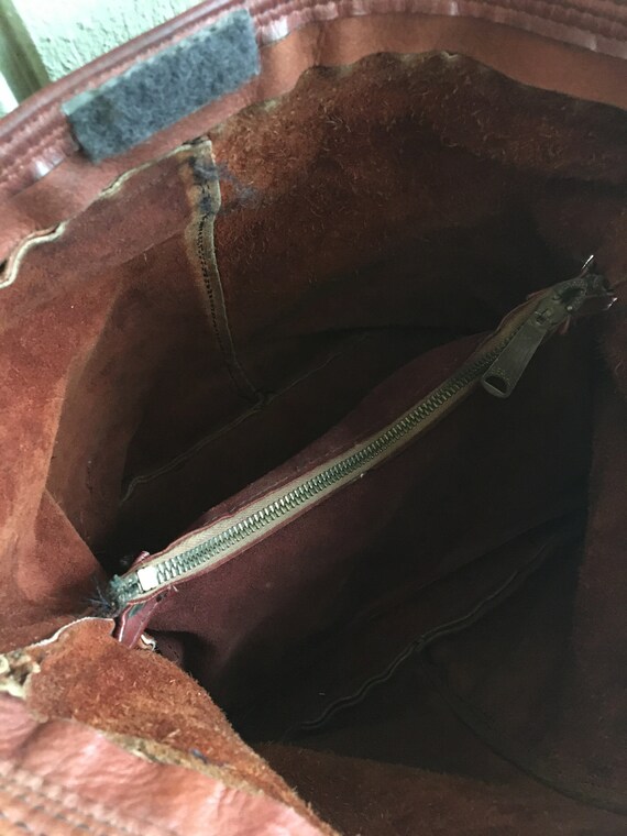 Vintage Boho Leather Handbag - image 6