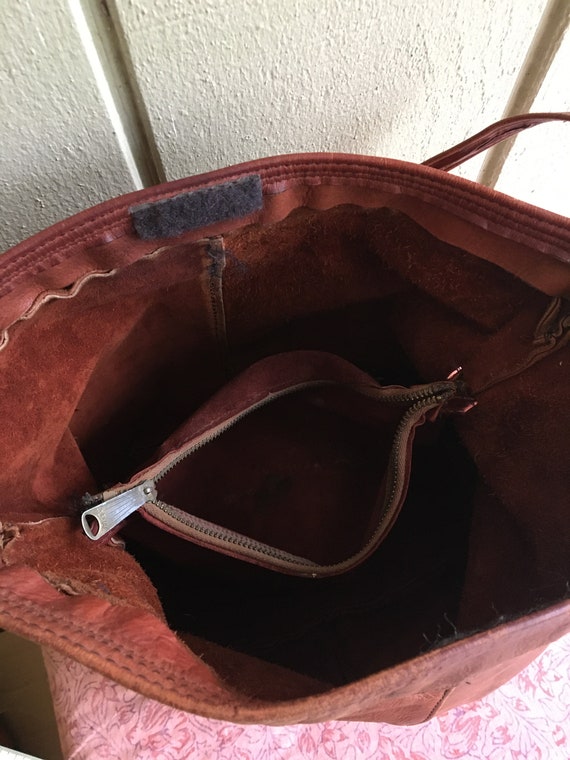 Vintage Boho Leather Handbag - image 5