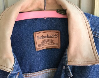 Vintage Timberland Classic Denim Jacket - Size L - Etsy
