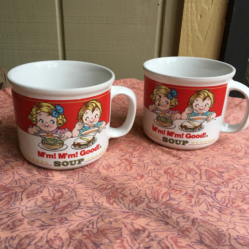 2 Vintage Campbell Soup Mugs Pair Etsy