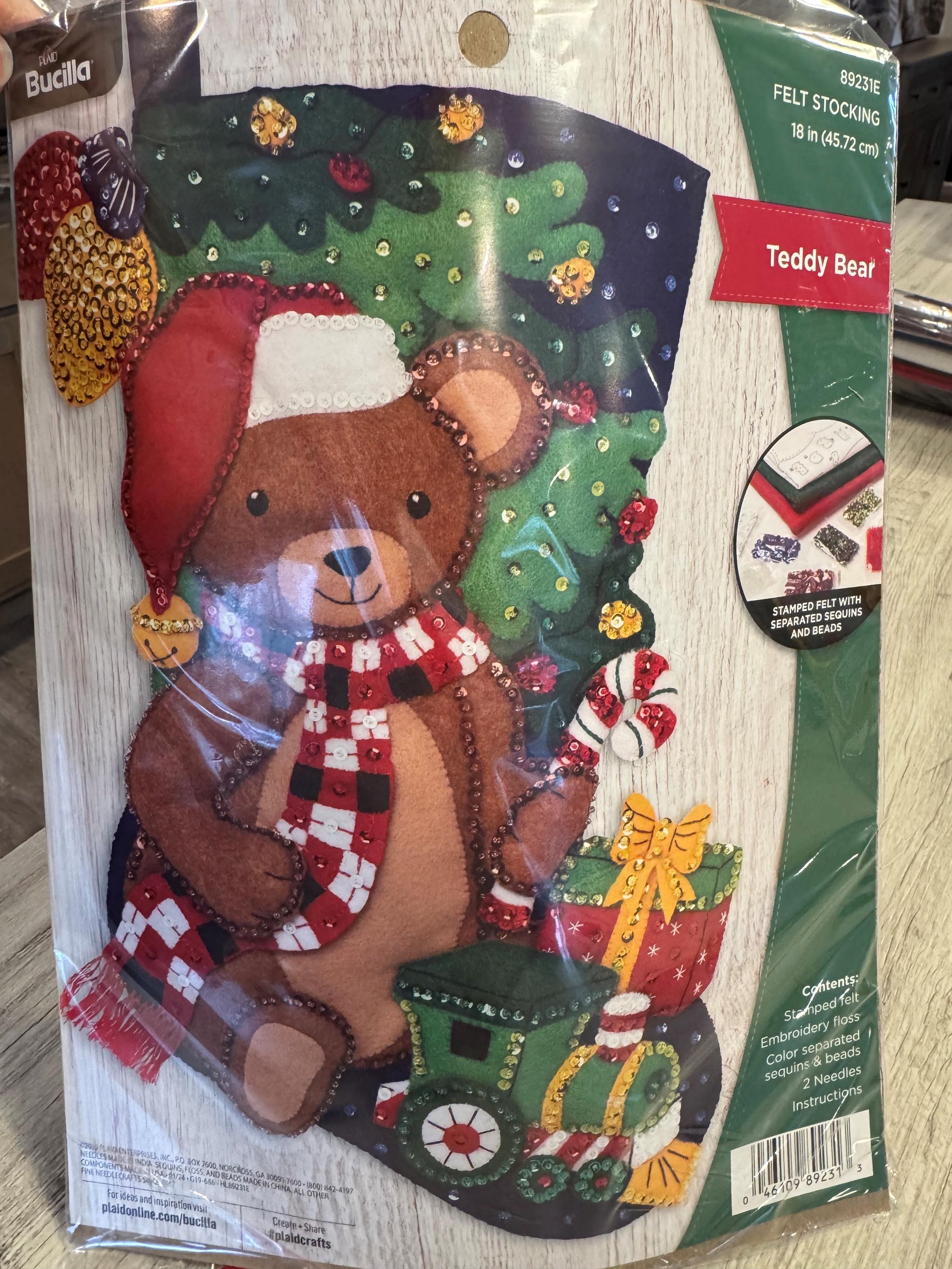 Made to Order Bucilla Teddy Bear Felt Christmas Stocking - Etsy