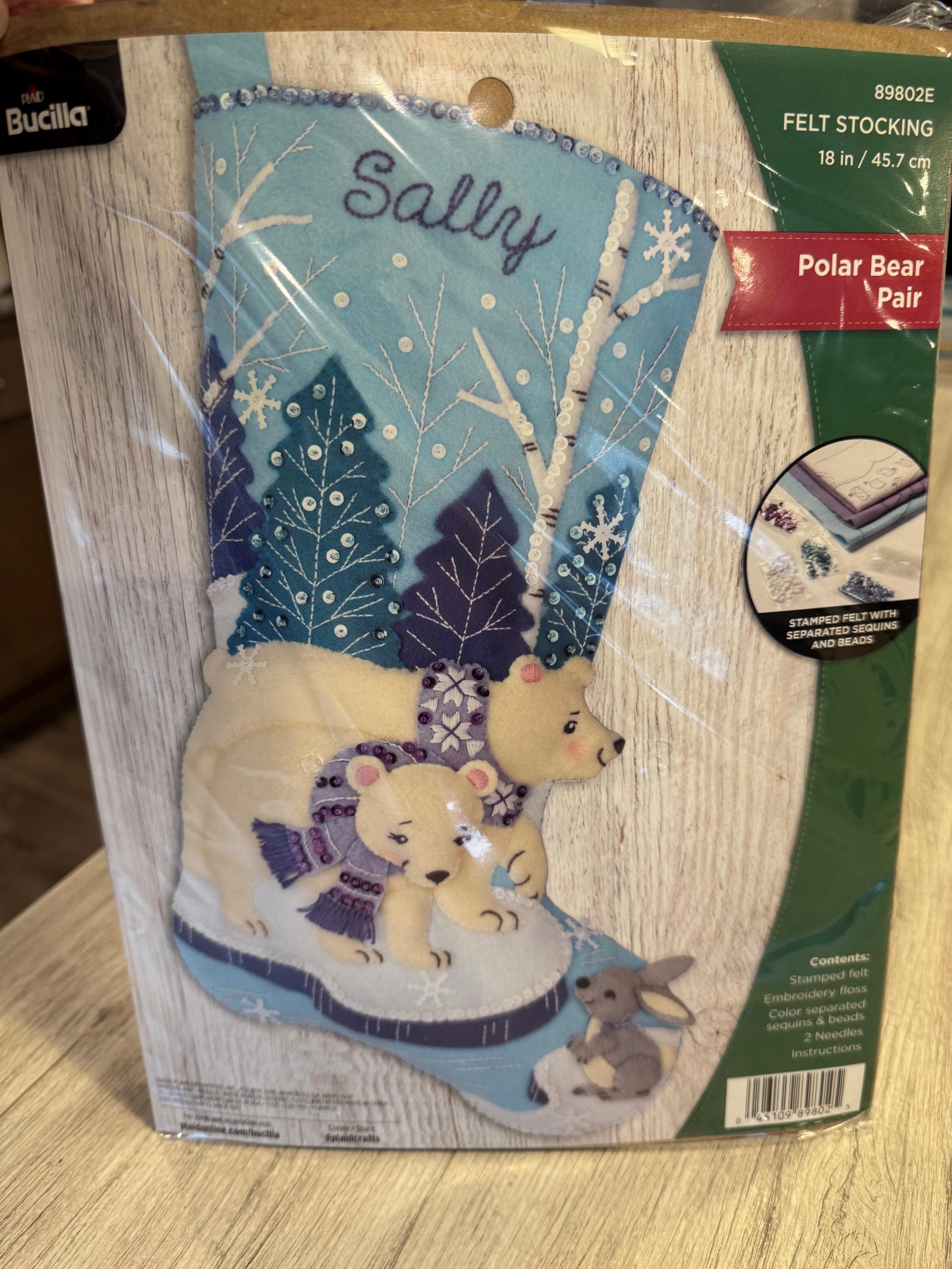 Made to Order Bucilla Polar Bear Pair Felt Christmas Stocking - Etsy