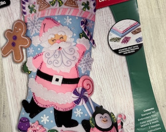 Made to Order Bucilla Lollipop Santa Felt Christmas Stocking