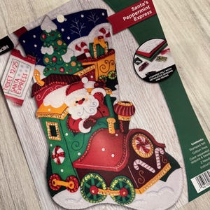 Made to Order Bucilla Santa&#39;s Peppermint Express Christmas Stocking