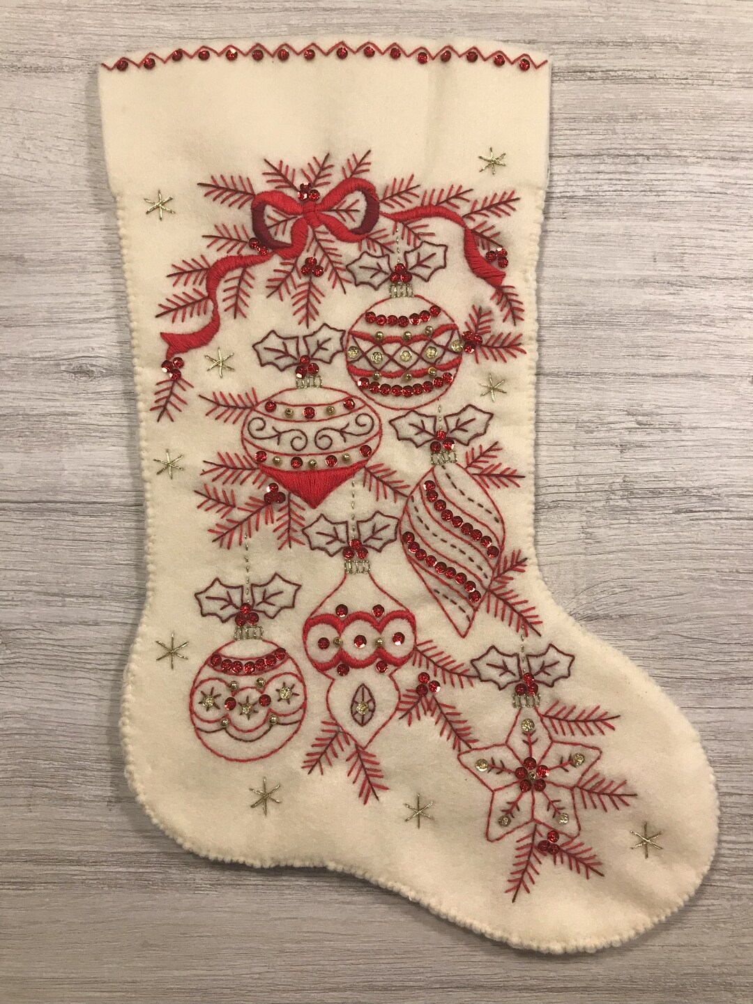 Handmade Bucilla Classic Christmas Stocking - Etsy